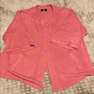 Studio 1940 Pink Cardigan with Three-Quarter Sleeves